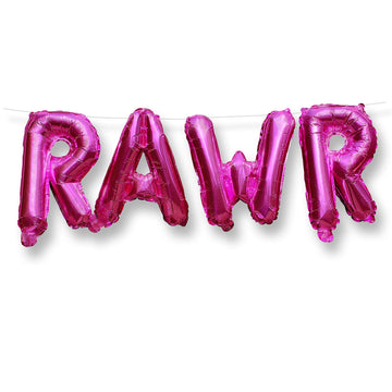 Rawr Balloons By Pinkfish Shop - Pink Foil 16 Inch Balloons For Dinosaur Birthday Party Package Decorations Supplies Trex Dino
