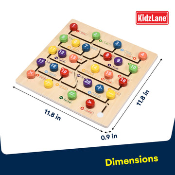 Kidzlane Wooden Montessori Number Puzzle For Kids - Learn To Count With Colorful Math Toy - Educational Preschool Learning Activity For Toddlers - Fun And Interactive Number And Color Recognition Game