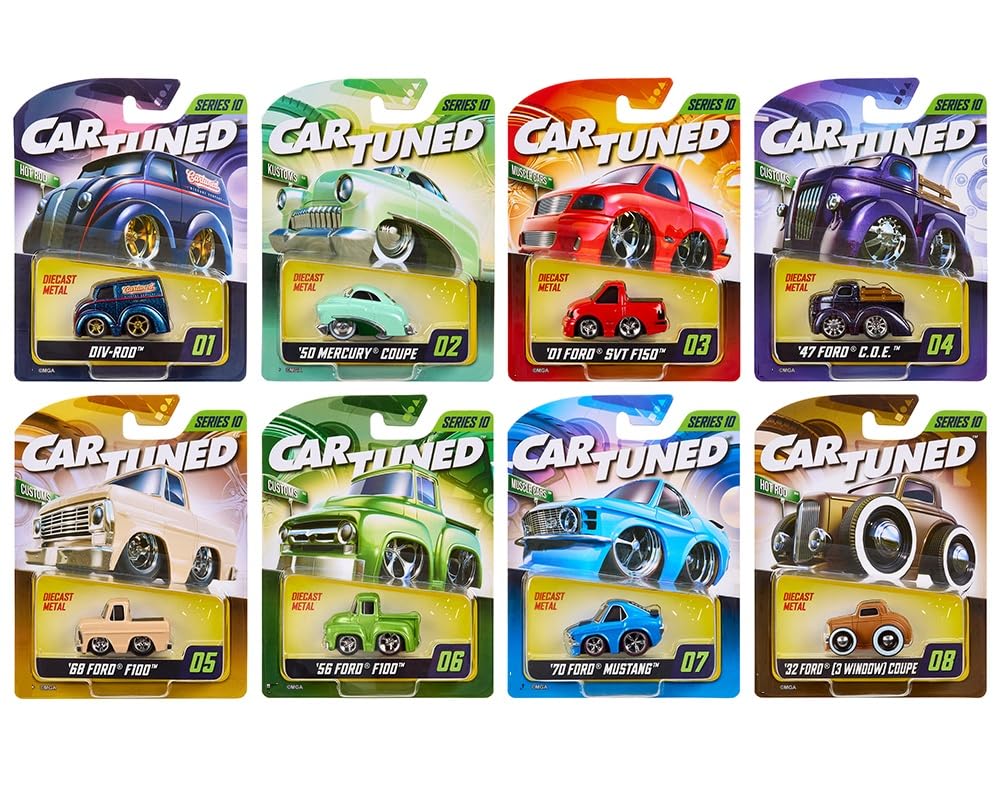 Diecast Model Car Compatible with CarTuned 1:64 2026 Series 10 Mainline Assortment of 8 Pieces Cars 592631-XX9 Factory Seal