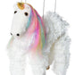 Rainbow Mane Magical Unicorn Marionette Yarn Puppet (White)