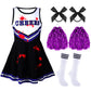 Didaey 6 Pcs Girl Zombie Costume Kids Halloween Cheerleader Costume Scary Halloween Party Cosplay (Black, Purple,M)