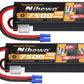 Nihewo 2Packs 2S Lipo Battery Pack, 7.4V 7500mAh RC Battery 100C Hard Case Lipos EC5 Connector Compatible with Arrma Axial 1/8 1