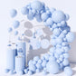 Moukiween 130Pcs Pastel Blue Balloons Garland Arch Kit, Different Sizes 18 12 10 5 Inch Latex Balloons For Baby Shower Wedding Birthday Party Decorations