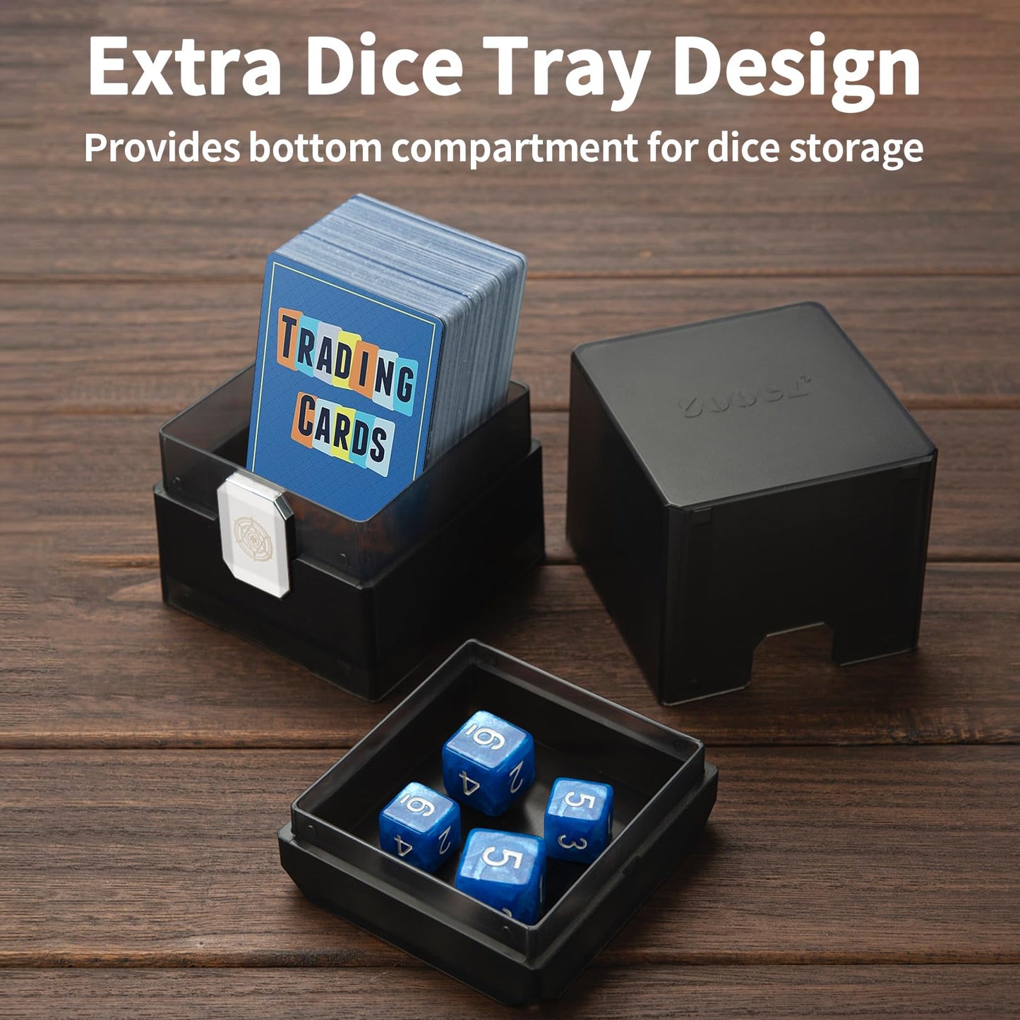 Sooez Deck Card Box for MTG with Dice Storage, 100+ Deck Case Boulder, Perfect Deck Holder for MTG Commander, Purple