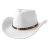 Jastore Kids Wide Brim Western Cowboy Cowgirl Hat Boys Girls Felt Jazz Fedora Hats Dress Up Costume (Us, Age, 6 Years, 12 Years,