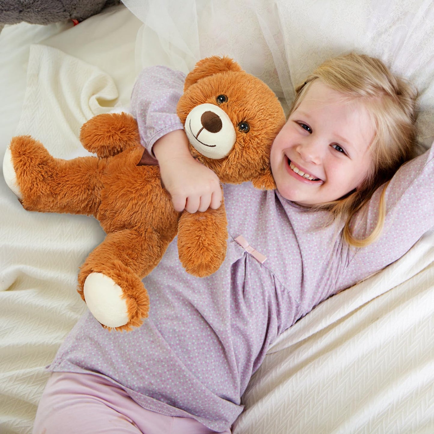 Tezituor Teddy Bear Stuffed Animal Bulk 12 Packs, 14In Small Bulk Teddy Bear Plush, Teddy Bears Centerpiece For Baby Shower, Stuffed Bear Gift For Kids, Christmas, Valentines, Light Brown/Dark Brown