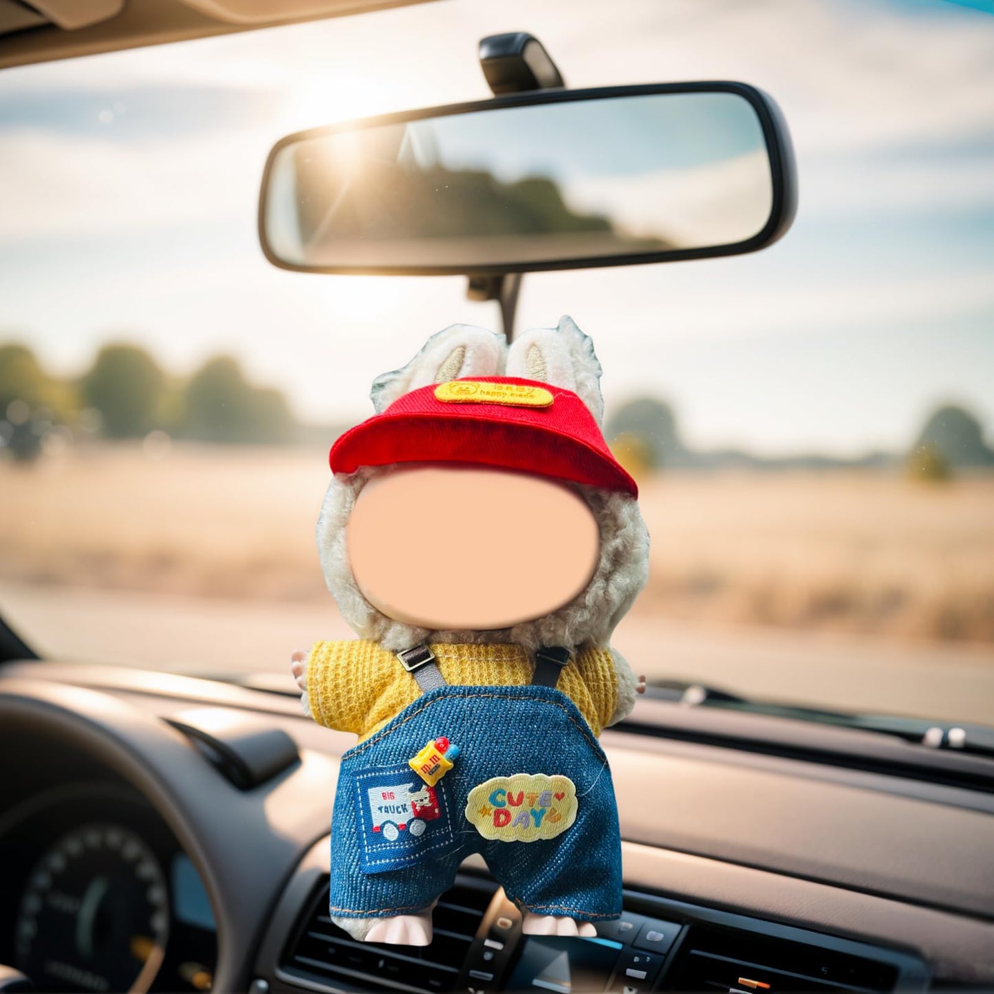 Doll Clothes Set and Accessories (No Doll)  2025 Stylish Exquisite Adorable Designed Clothes Outfit for 15cm/17cm with Red Hat & Overalls & Brown Shoes