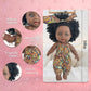 Nice2You Black Baby Doll, 10 Inch American African Black Girl Doll With Dress, Realistic Reborn Baby Doll For Kids Aged 2 3 4 5 6, Silicone Small Black Doll Toy With Curly Hair For Birthday