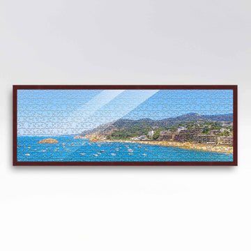 13X39 Dark Brown Solid Wood Picture Frame Set With Peel & Stick Puzzle Glue Sheets | Interior Depth 0.5 Inches | Dark Brown Trad