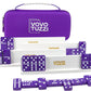 Vovotuzzi Dominos Set For Adults, Double 6 Dominoes Set With 4 Domino Wooden Racks, Marble Purple Dominos For Kids And Adults Wi