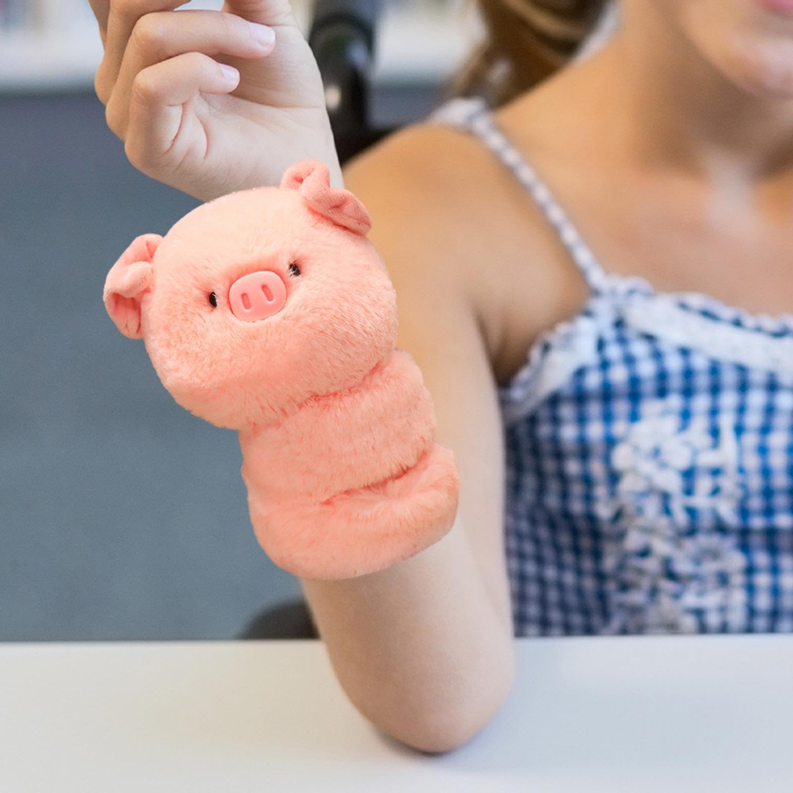 SNAPPSY Animal Bracelet Plush Doll Realistic Decor Cute Soft Interactive Toy Figures Pig