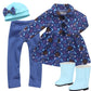 Sophia'S 4 Piece Winter Outfit With Print Coat, Pants, Hat And Boots For 14.5'' Dolls, Blue