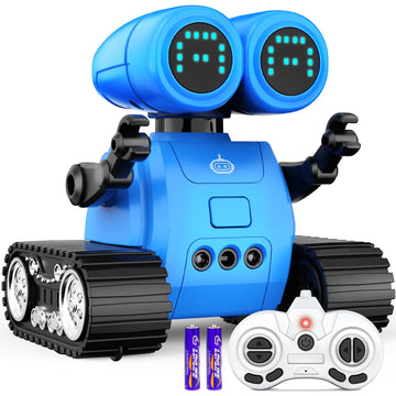 Hamourd Robot Toys for Boys Girls, Emo Robot with Walkie-Talkie Function, Gesture Sensing, Flexible Head & Arms, Programming Mot