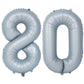 40 In Matte Gray Number Balloons Helium Foil Mylar Balloon Birthday Party Banquet Decoration 80