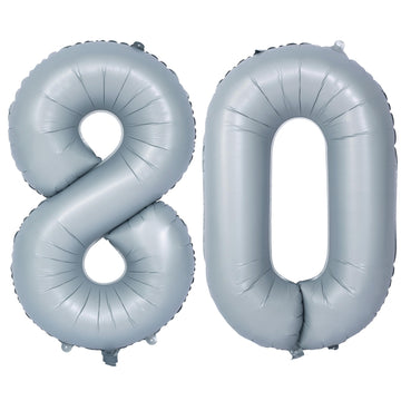 40 In Matte Gray Number Balloons Helium Foil Mylar Balloon Birthday Party Banquet Decoration 80
