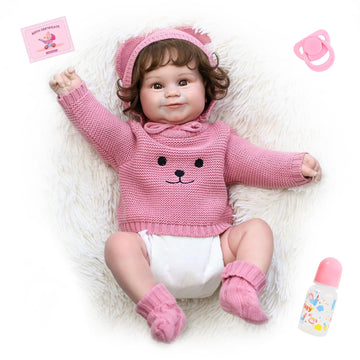 Reborn Baby Dolls 18 Inch Realistic Newborn Reborn Girl Baby Doll with Doll Clothes & Accessories Best Birthday Set for Girls Ag