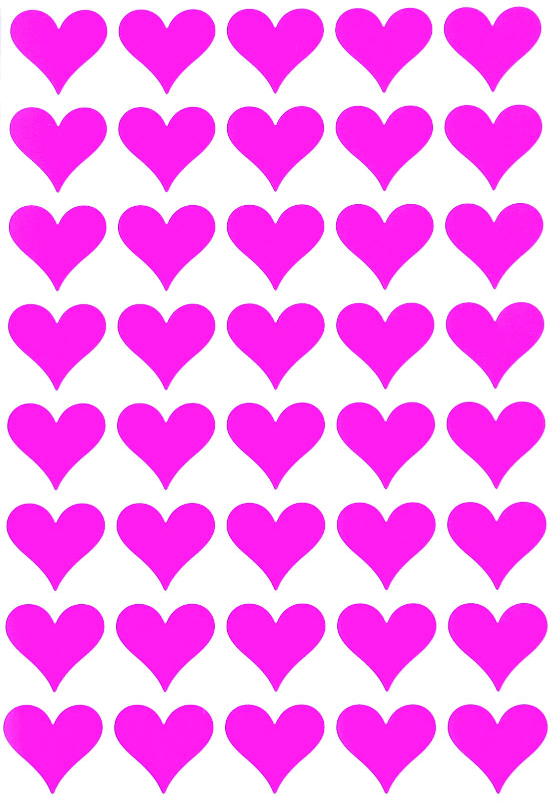19Mm (3/4 Inch) Neon Pink Heart Sticker Sheets Crafting Labels For Decorations And Party Supplies - 4320 Pack By Royal Green