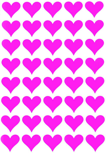 19Mm (3/4 Inch) Neon Pink Heart Sticker Sheets Crafting Labels For Decorations And Party Supplies - 4320 Pack By Royal Green