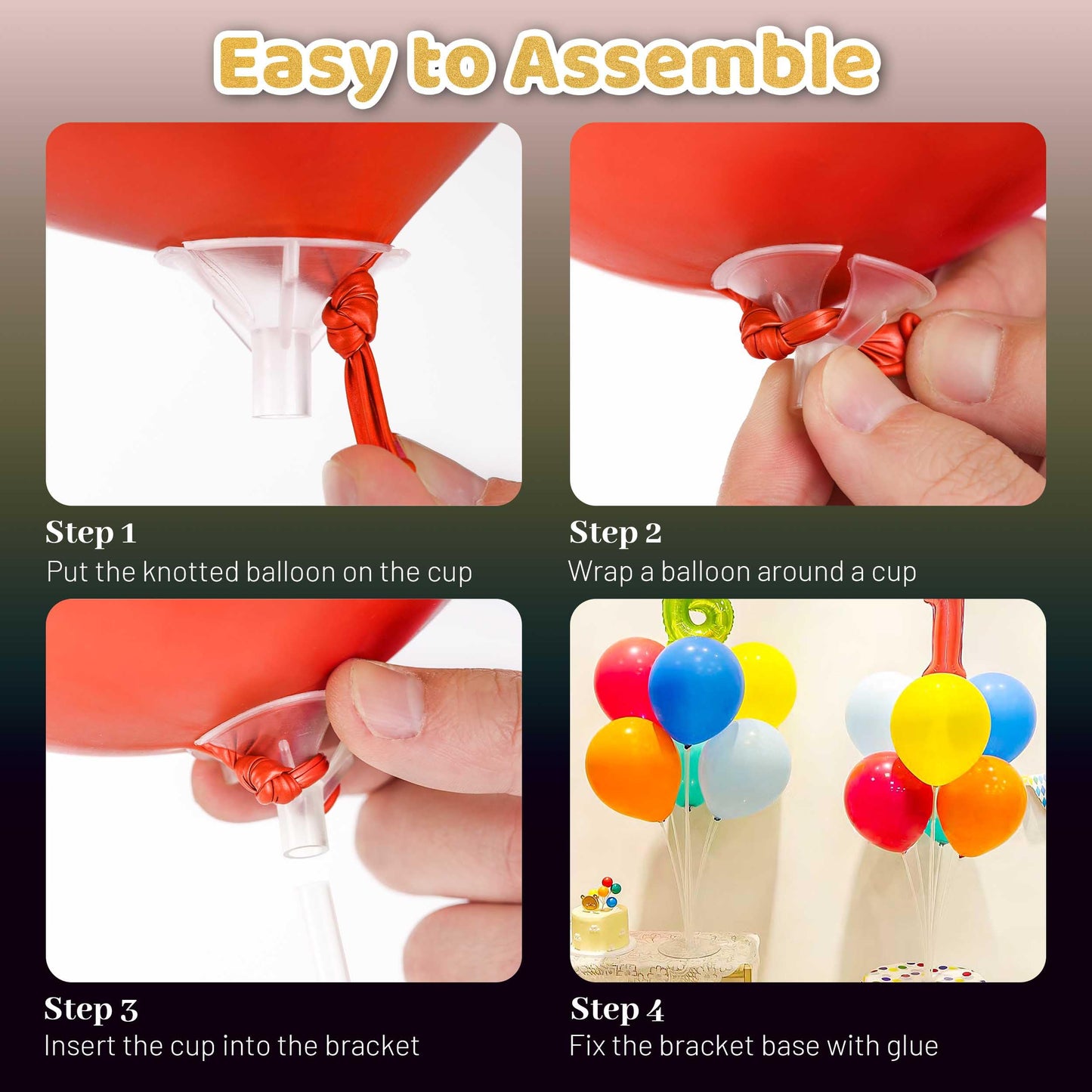 Joyypop 10 Sets Balloon Stand Kit, Balloon Sticks With Base Party Supplies Birthday Graduation Party Decorations Wedding