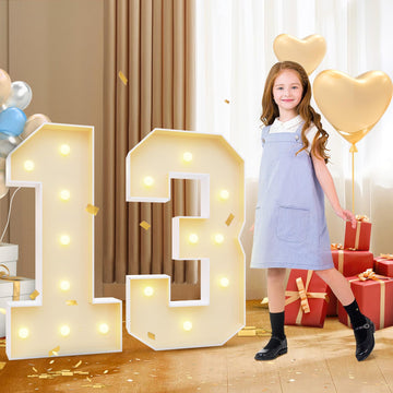 Imprsv 3Ft 13Th Birthday Decorations Numbers: 13Th Birthday Party Anniversary Decorations Large Light Up Numbers 13 For Girls Bo