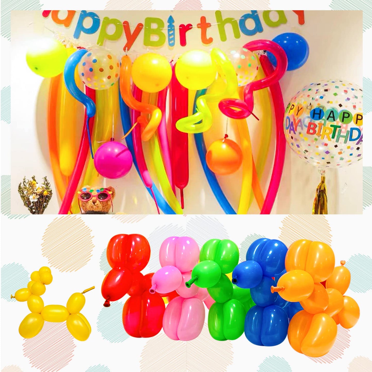 Blue Long Skinny Balloons,Blue Balloons Shiny Thick Latex,Blue 260 Long Balloons For Balloon Animals,Dark Blue 260 Balloons