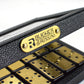 Bucher&Rossini Metal Surface Dominoes Set Double 6 For Adults And Kids - Claasic 28Pieces Gold Metal Surface Domino'S Game Set I