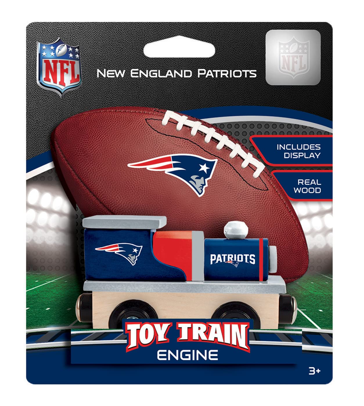 Masterpieces Wood Train Engine - Nfl New England Patriots - Officially Licensed Toddler & Kids Toy