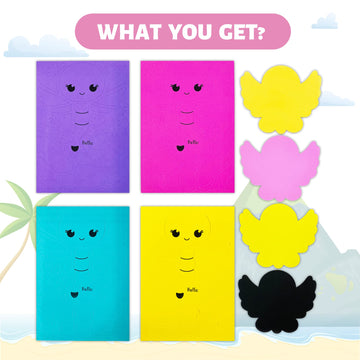 Vkpi 4 Pieces Eva Foam Art Crafts Gift Kit, Creative Make Your Own Butterflies, Cartoon Paper Craft Projects For Kids Ages 4+ To