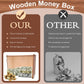 Palksky Money Saving Box, Wooden Cash Vault For Kids And Adults, Reusable Money Box With Countdown And Money Target, Challenges Cash Saving Box Storage Money With Counter, Best Gift For Boys, Girls