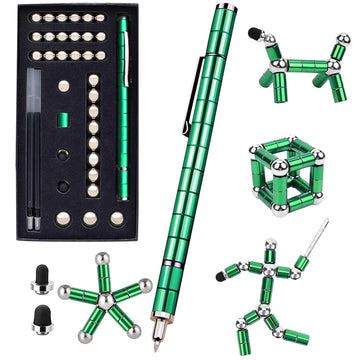 Wqwquu Fidget Pen,Magnetic Pen, Decompression Magnetic Toy Pen,Magnet Pen Fidget Toy Relieve Pressure Novel Toy Gift For Kids Or Friends! (Big Green)