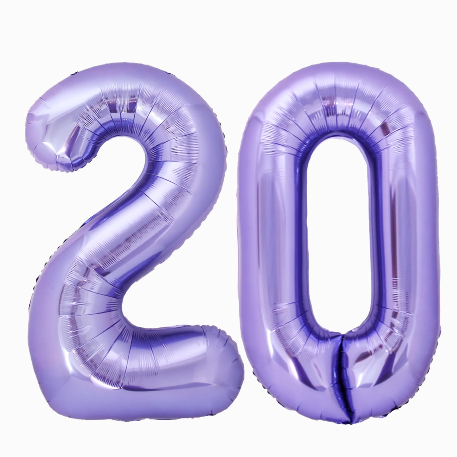 40 Inch Giant Purple Number 20 Balloon, Helium Mylar Foil Number Balloons For Birthday Party, 20Th Birthday Decorations For Kids