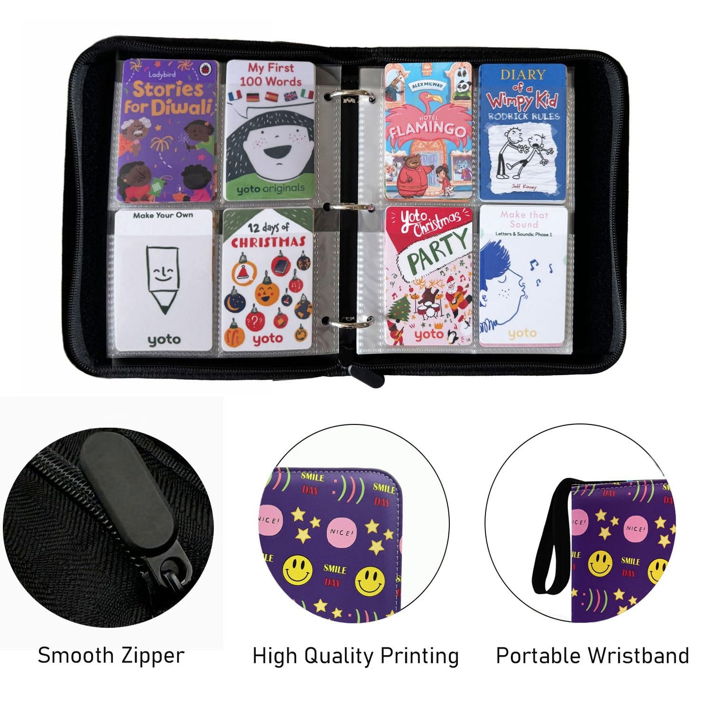 Thisness Card Holder For Yoto Cards 120 Cards Capacity Card Case Storage Organizer With Zipper Card Binder For Yoto Player Cards