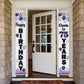 LASKYER Happy 75th Birthday Decorations,75th Purple Balloon Birthday Theme Door Hanging Banner Sign,75 Years Old Bday Party Supp