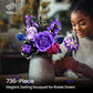 iATOM Purple Roses Bouquet Building Set - Artificial Flowers Kit, Middle Size, Plastic, Model IA11004 - Perfect Gift for Mother's Day & Valentine's