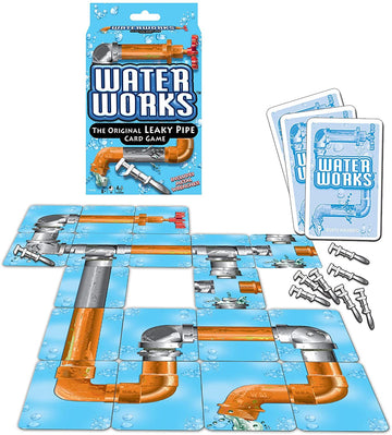 Big Game Toys Water Works Card Game - Classic 1970s Metal Toy with Free BGT Sticker, Silver, Model 691035032922