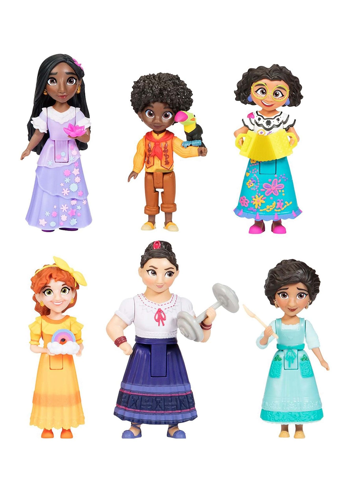 Disney Encanto Doll Figures, The Madrigal Family 6-Pack Set Each With An Accessory - Great To Play With The Casa Madrigal