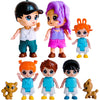 Funerica Dollhouse People, 8 Family Figures And Pets Playset - Bendable Little People Figures - Perfect For Imaginative Fun And Dollhouse Play - Play Doll House Accessories