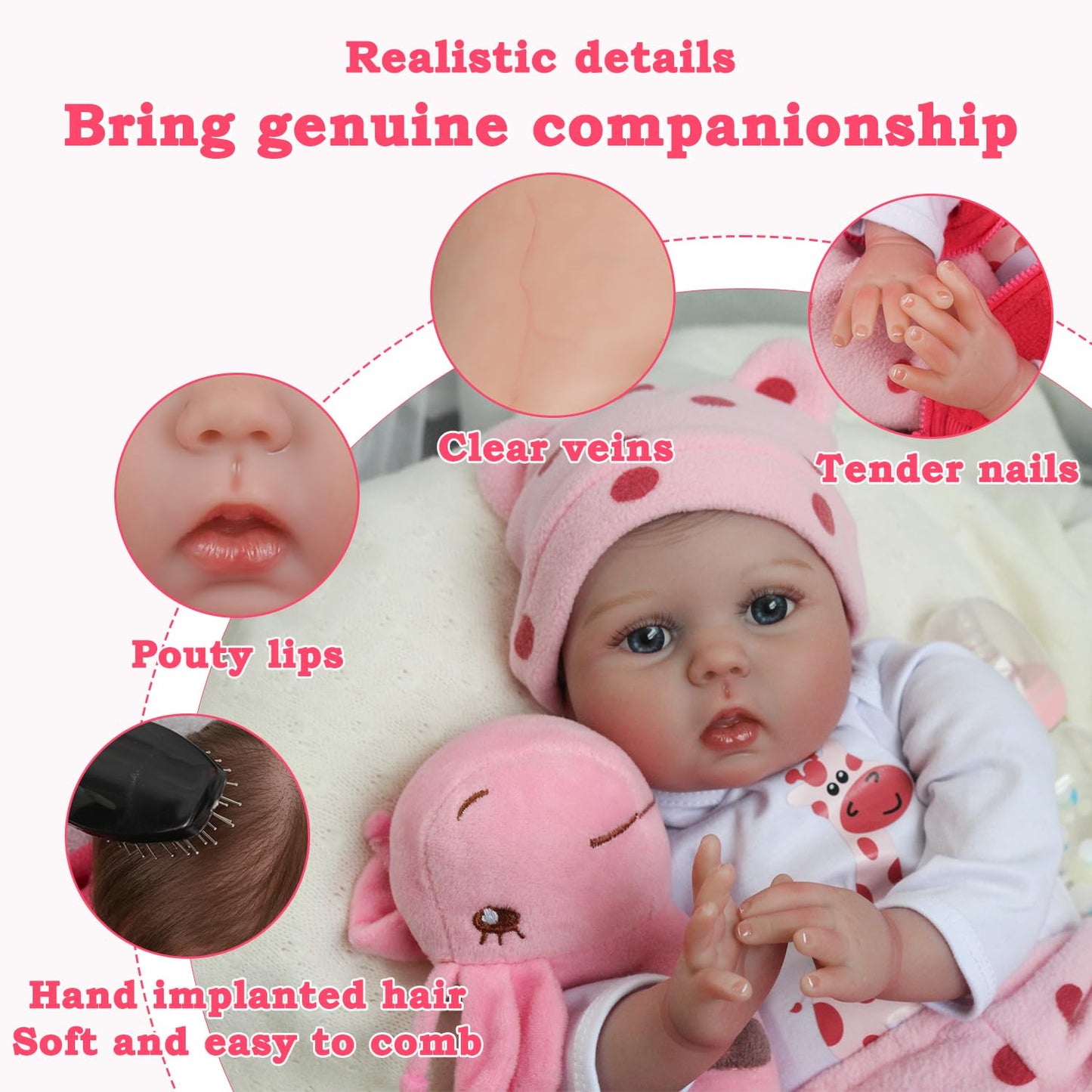 Charex Reborn Baby Dolls - 22 Inches Realistic Newborn Soft Vinyl Baby Dolls Toy For Kids Age 3+