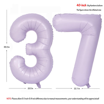 40 In Matte Purple Number Balloons Helium Foil Mylar Balloon Birthday Party Banquet Decoration Digital 37