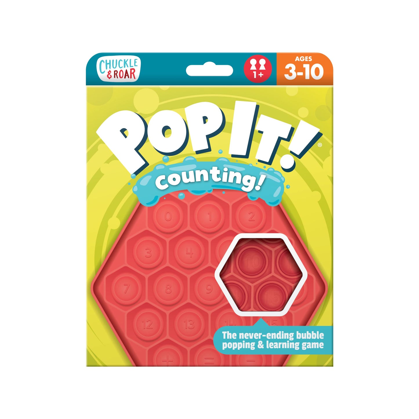 Chuckle & Roar - Pop It! Counting - Tactile Learning - Fidget Toy For Preschoolers - Safe On The Go Fun For Kids