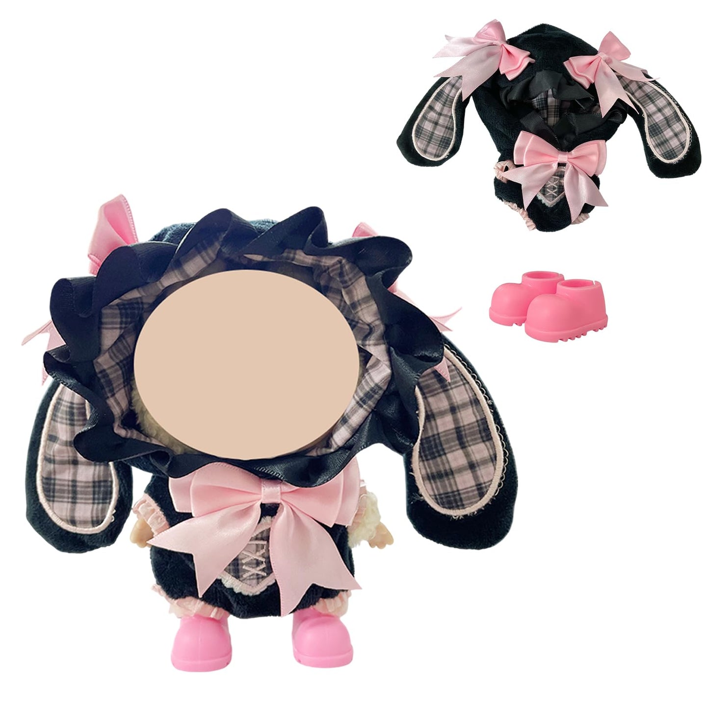 Ezcora Doll Halloween Clothes Set for 17cm Dolls  enhanced Fashion Halloween Black Bat Dress Include Shoes for Doll Accessories