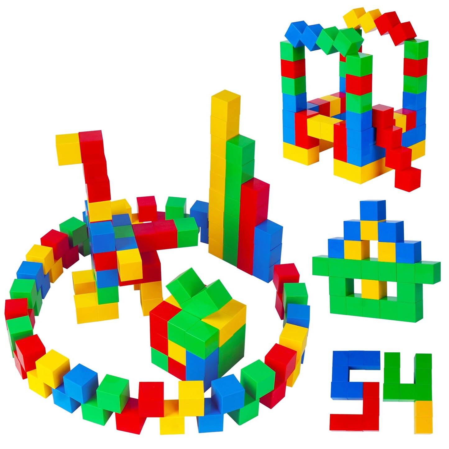 Tigerdoe 54 Pcs Educational Magnetic Cubes for Kids | Sensory Montessori Toys for Boys & Girls | Preschool Educational Magnetic Block Set