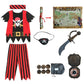Wizland Children'S Pirate Costume 8Pcs Deluxe Pirate Costume For Kids 9-10Years