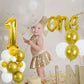 Toniful 27 Pcs 1St Birthday Balloons Set,40 Inch Gold Number 1 Balloon Gold One Letter Foil Balloon White Metallic Gold Balloons