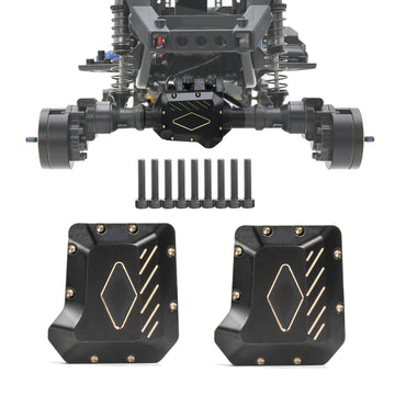 AMK TRX4 Brass Diff Cover 2PCS Front and Rear Axle Diff Cover TRX4 Portal Axle Housing for 1/10 RC Crawler TRX6 TRX4 Upgrade Par