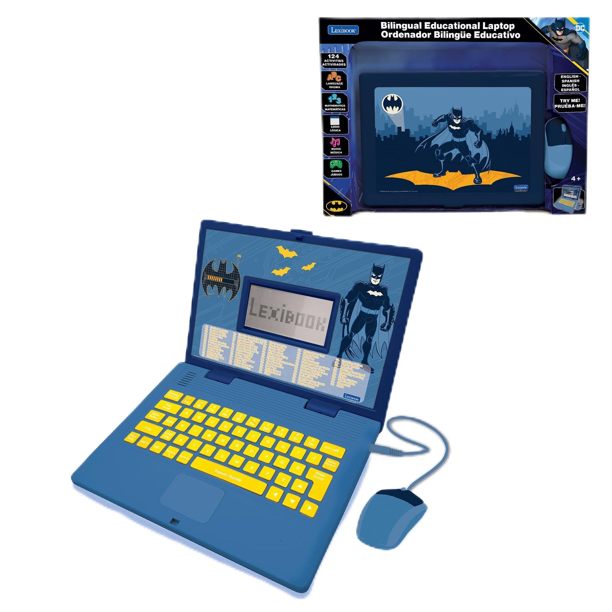 Lexibook, Batman, Bilingual Spanish/English Educational Computer, Toy for Children with 124 Activities, Writing, Maths, Logic, M