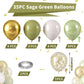 Sage Green Balloons, Sage Balloons Retro White Pearl Light Green Balloons, White Sand Gold Balloons Gold Confetti Balloons For B