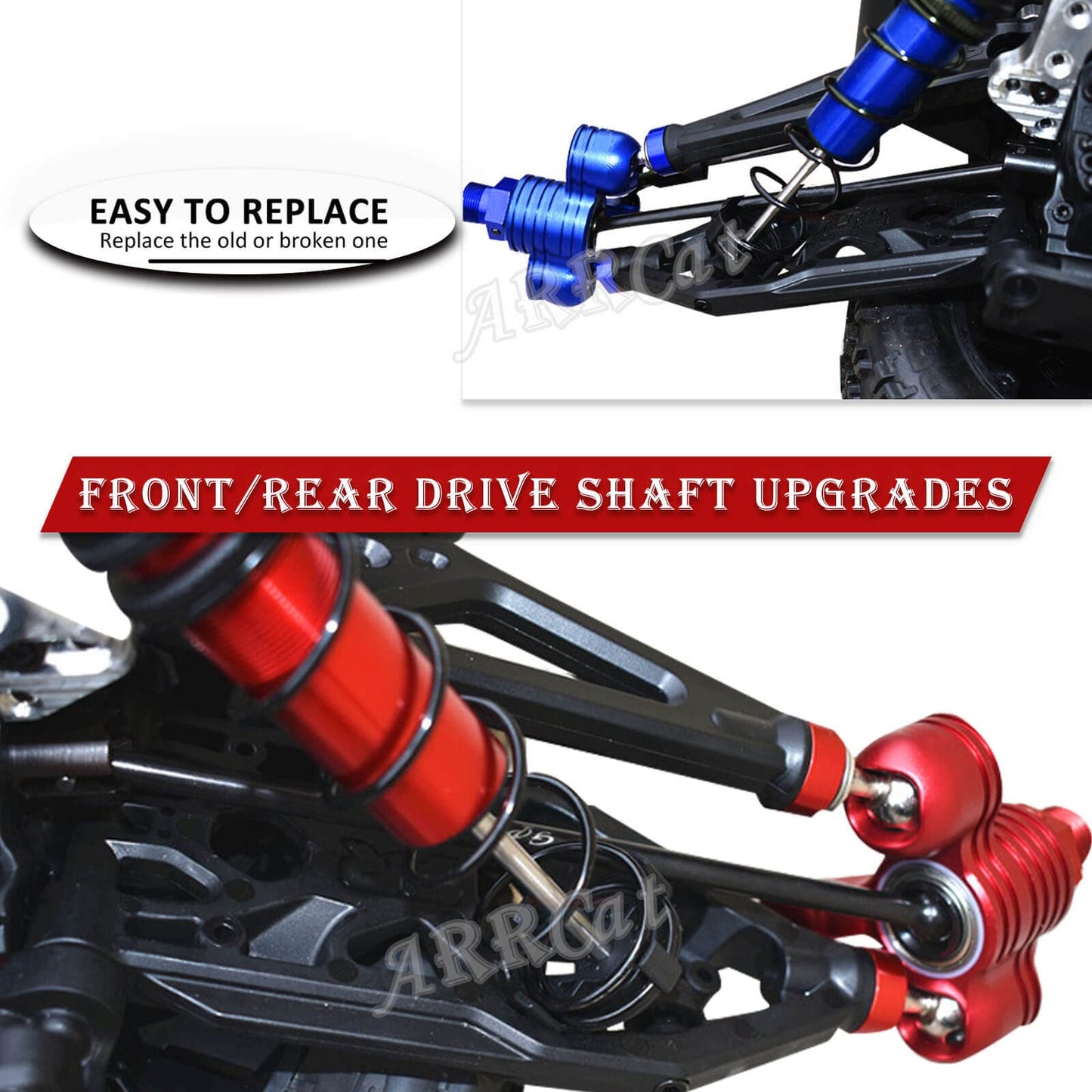 ARRCat Drive Shaft CVD Upgrade Parts for Arrma 1/5 KRATON 8S BLX/Outcast 8S BLX,4PCS Front/Rear Harden Steel #45 Upgrades Parts