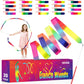 Hapmars 20 Pack Ribbon Dancer Wands For Kids, Rainbow Streamers, Party Favors Goodie Bags Stuffers, Girls Birthday Gifts For Dan