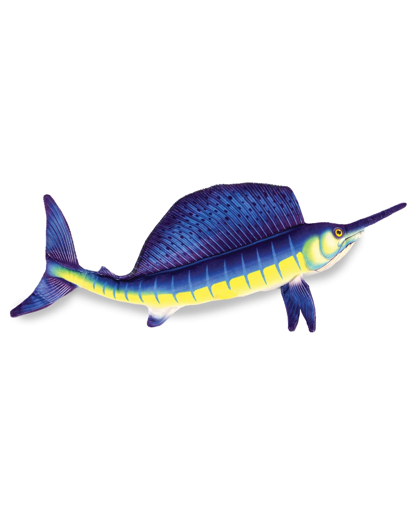 Real t decorative replica blade Fish Blue 35.5 Inch Realistic Soft Plush